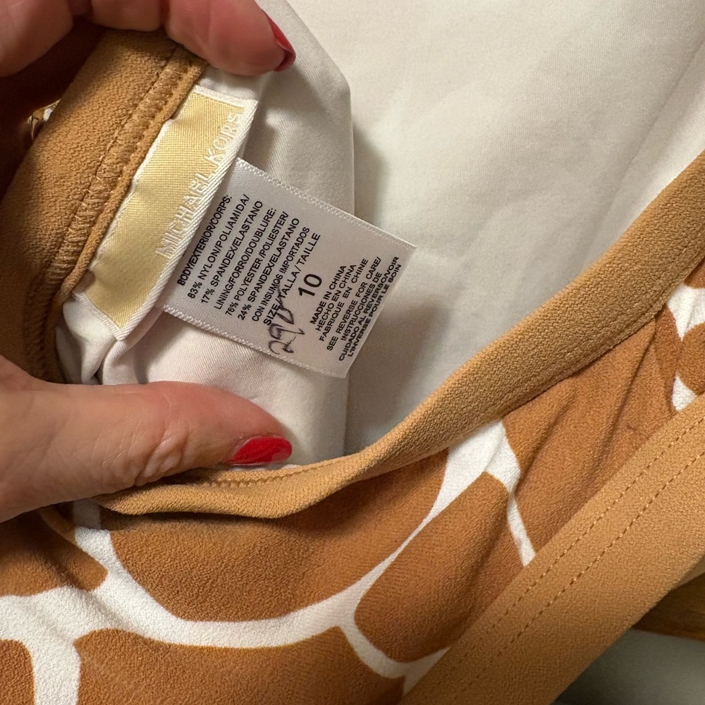 NWT Michael Kors giraffe print bandeau maillot Sz 10 - Picture 7 of 8